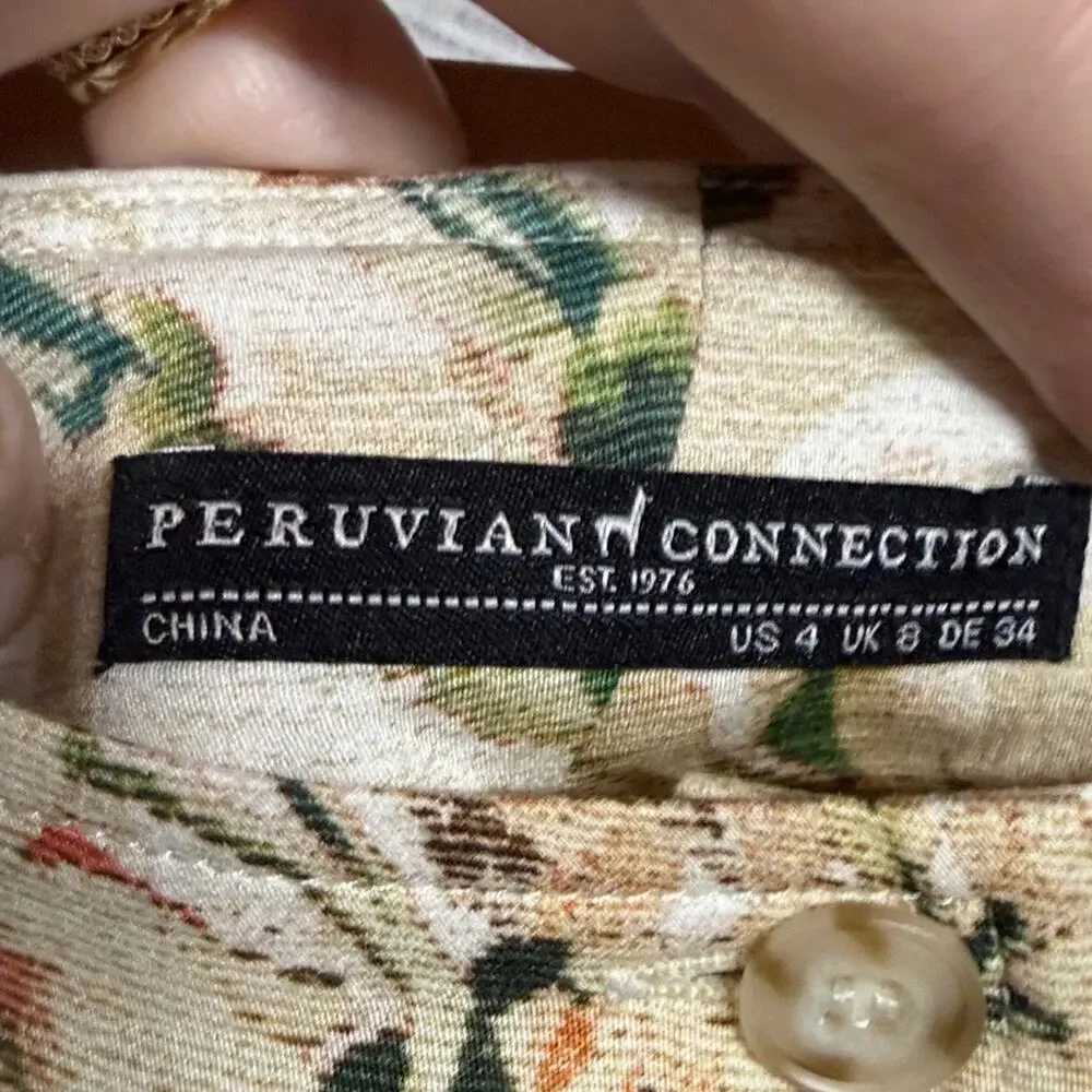 Peruvian Connection Leilani Pleated Floral Skirt Size 4